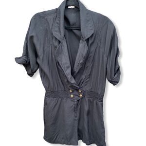 Moon Collection Black Shorts Romper‎